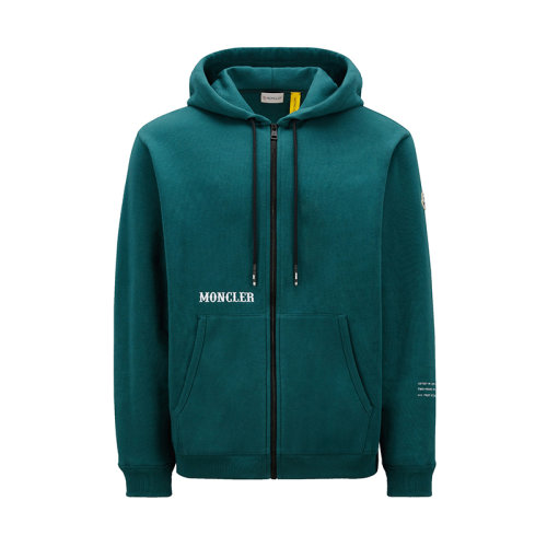 Moncler/蒙克萊 22年秋冬新款 Maya 70系列FRGMT藤原浩合作款 男女同款深綠色純棉徽標(biāo)拉鏈連帽衫衛(wèi)衣外套H209U8G00006M2372850