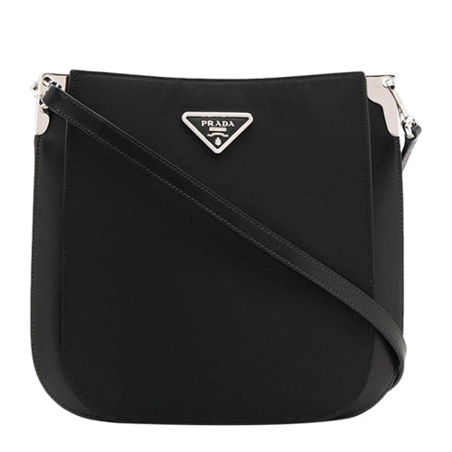 PRADA/普拉達 女士黑色小牛皮徽標單肩包斜挎包女包 1BC135-2DLN-F0002