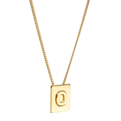 CELINE/賽琳 經(jīng)典款A(yù)LPHABET系列 男女同款金色飾面黃銅字母O墜飾項鏈46N0O6BRA.35OR