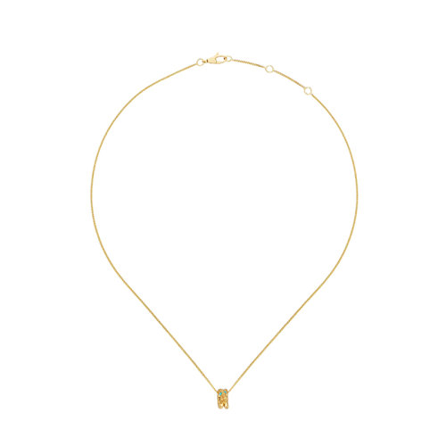  GUCCI/古馳 22春夏新款18K金黃金飾綠松石銜尾蛇項鏈?681828I19308076