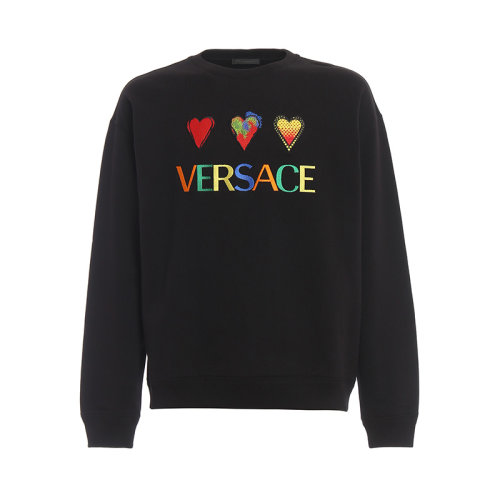 VERSACE/范思哲  男裝 時尚簡約 品牌字母LOGO 男士黑色棉質衛衣 A83121A-22814-6A008