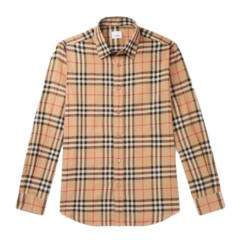  BURBERRY/博柏利 男士經典格紋立領長袖襯衫上衣 多色可選 802086