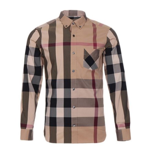 BURBERRY/博柏利 男士米色棉質(zhì)長(zhǎng)袖襯衫 4045831