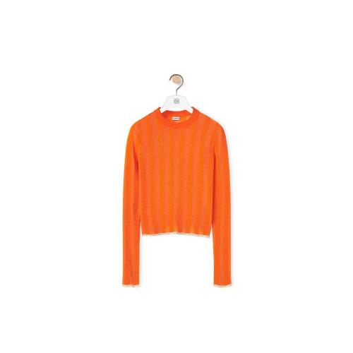  LOEWE羅意威 22年秋冬 女士 針織衫 Anagram devore sweater in viscose S359Y14KAB-9100