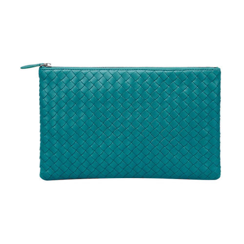 Bottega Veneta/葆蝶家 女士綠色皮質手拿包 256400V001O4409