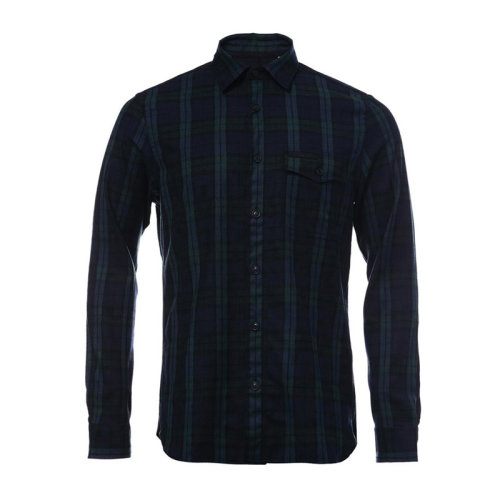 BURBERRY/博柏利 男裝 服飾 時尚百搭 藍綠格紋 羊毛襯衣 男士長袖襯衫 3947508