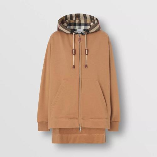  BURBERRY 22年秋冬 女士 棉質(zhì)寬松格紋連帽上衣 80431801 預(yù)定商品1-3周發(fā)貨