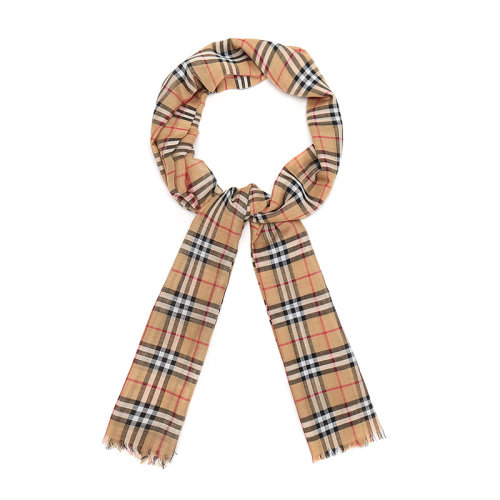 BURBERRY/博柏利 經典格紋印花黃色羊毛圍巾 8015505