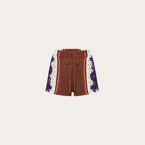  VALENTINO華倫天奴 22年秋冬 女士 短褲 SHORT EN COTON ET DENTELLES XB3KF00L70DBC3