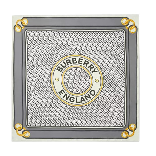 BURBERRY/博柏利 男女同款黑白色桑蠶絲蒙太奇印花絲質方巾圍巾80417621