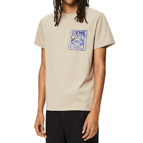 LOEWE/羅意威 22年秋冬新款 男士巖石灰色純棉Anagram Logo假口袋T恤H526Y22X25-1250