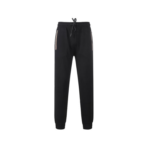 BURBERRY/博柏利【22秋冬新款】男士棉質運動休閑褲衛褲慢跑褲黑色標志性條紋 80333951