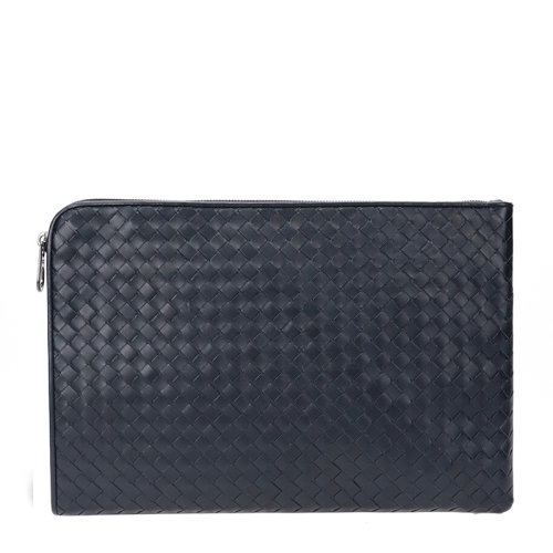 BOTTEGA VENETA 葆蝶家 男士深藍色牛皮長款手拿包