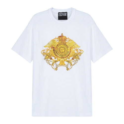 VERSACE JEANS/范思哲牛仔 男士純色經典徽標印花裝飾圓領短袖上衣T恤 B3GWA740-11620 多色可選