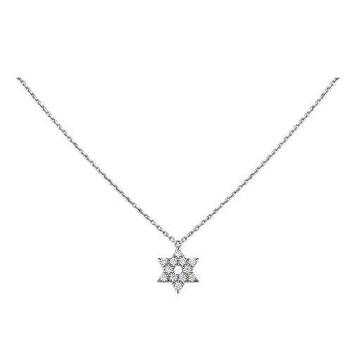 CARTIER/卡地亞 C?URS ET SYMBOLES系列 18K金白金鑲嵌鉆石六芒星吊墜B3153117