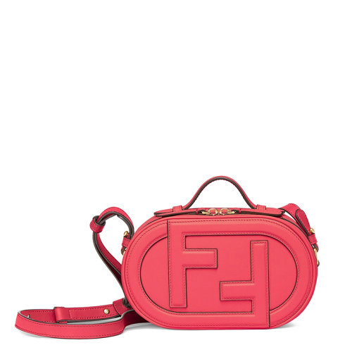 FENDI/芬迪 22春夏新款O’Lock系列 女士迷你粉色牛皮革飾雙F圖案配可調節肩帶單肩手提相機包8BS058A5DYF1HB7