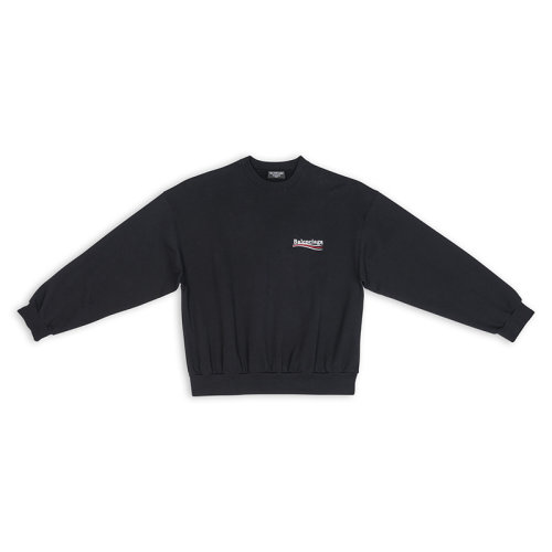 Balenciaga/巴黎世家 22年秋冬新款 女士黑色純棉飾有白色印花LOGO圖案圓領無帽運動衫697869TKVI91070