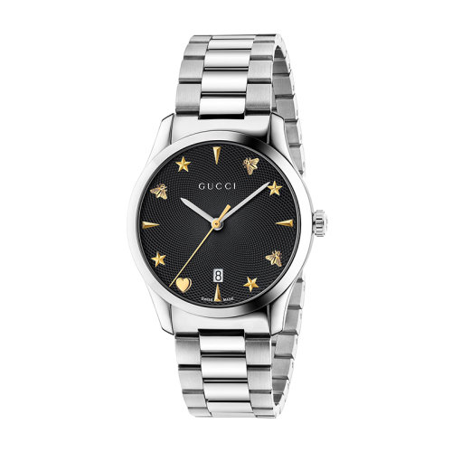 GUCCI/古馳  古馳G-Timeless系列黑色扭索紋表盤腕表，38毫米