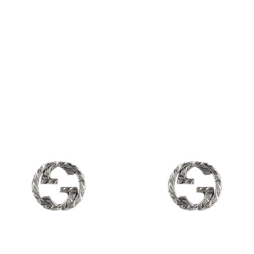 GUCCI/古馳  925銀GG細節雕刻設計耳環457109J84000811