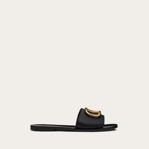  VALENTINO華倫天奴 22年秋冬 女士 平底涼鞋 Claquettes VLogo Signature en cuir de vachette