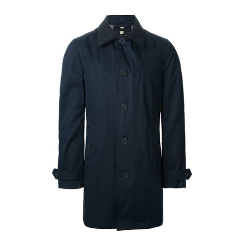Burberry/博柏利 20春夏 男裝 服裝 男士深藍色棉質內膽可卸時尚長款風衣外套 男士風衣