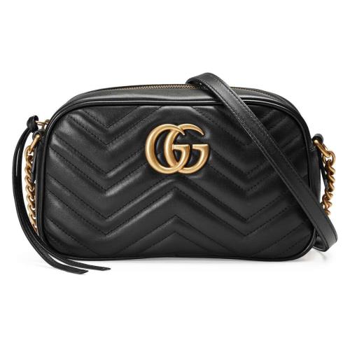  GUCCI古馳 22年秋冬 女士 GG Marmont系列小號絎縫肩背包 447632 DTD1T 1000 預定商品1-3周發貨