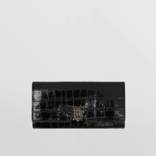  BURBERRY 22年秋冬 女士 壓花皮革長款 TB 錢夾 80584771