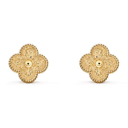 Van Cleef & Arpels/梵克雅寶 經典Magic Alhambra系列 18k金黃金四葉草耳釘VCARO1II00