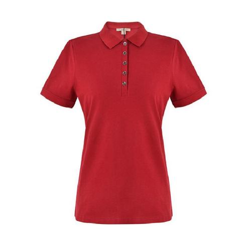  BURBERRY/博柏利 女士紅色棉質短袖polo衫 45576941 PLFSX