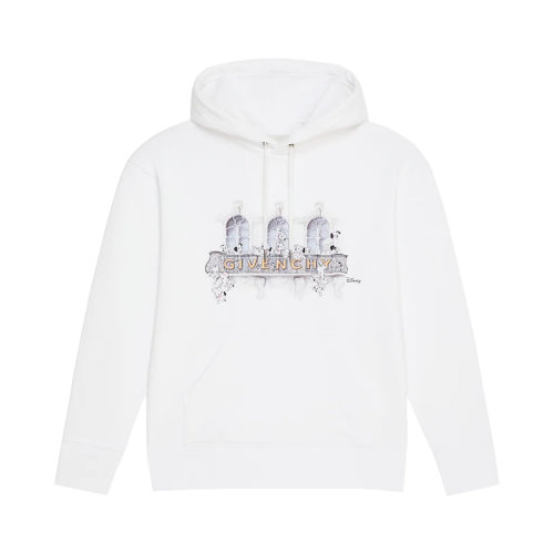 Givenchy/紀梵希 22年秋冬新款 迪士尼聯名系列 女士白色純棉飾Disney圖案印花連帽衛衣BWJ01C3ZAQ-100
