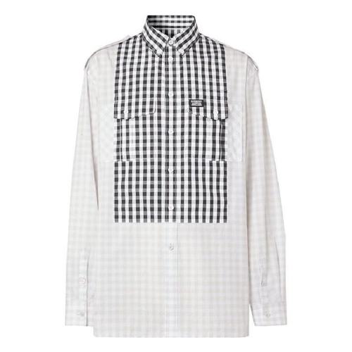  BURBERRY/博柏利 男士拼色棉質長袖襯衫 45630481 PLFSX