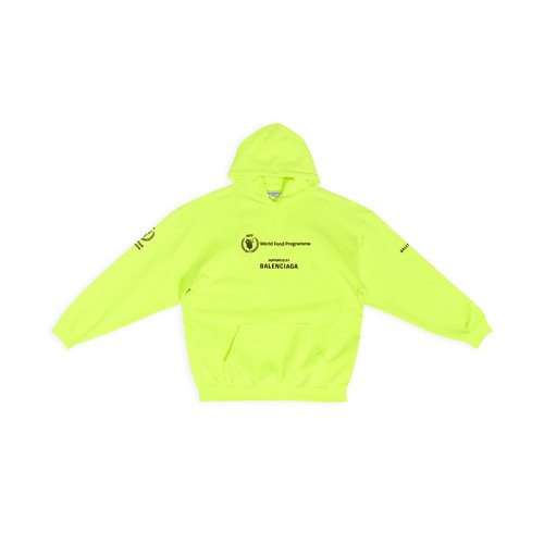 Balenciaga/巴黎世家 22年秋冬新款 WFP系列 女士熒光黃色純棉中重抓絨藝術畫印花連帽衫衛衣578135TMVL17110