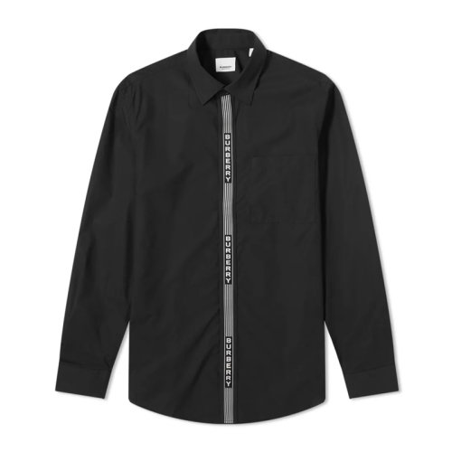 BURBERRY/博柏利 男士 服裝  黑色棉質長袖襯衫 男士長袖襯衫