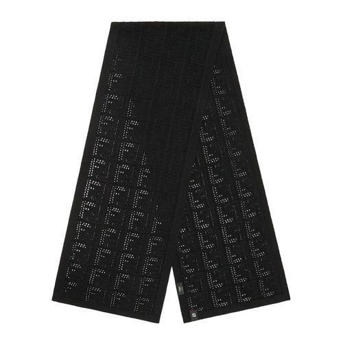 FENDI/芬迪 男士黑色羊絨和羊毛圍巾FXS701AH7LF0QA1