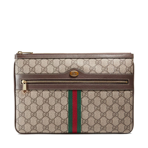 GUCCI/古馳  經典Ophidia系列 女士經典老花帆布拉鏈開合手拿包51755196IWS8745