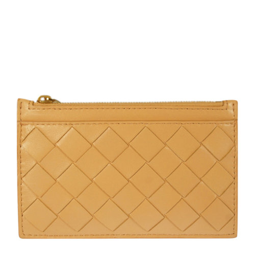 Bottega Veneta/葆蝶家 BV 女士編織羊皮拉鏈零錢鑰匙包  608784-VCPP3-2700