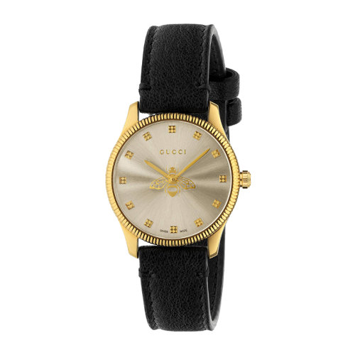 GUCCI/古馳 G-Timeless系列女士拉絲表盤黃金PVD表殼腕表 29毫米 632794I86A01000