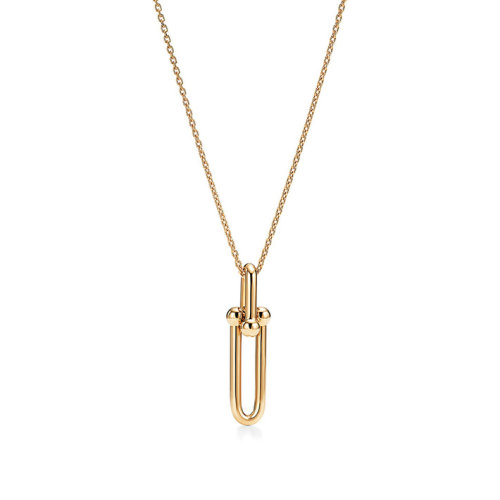 Tiffany & Co./蒂芙尼  Tiffany City HardWear系列 18K金U形扣吊墜項(xiàng)鏈 63364215