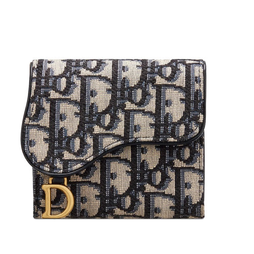 DIOR/迪奧 老花提紋帆布經典三折多功能馬鞍形錢包 S5652CTZQ_M928