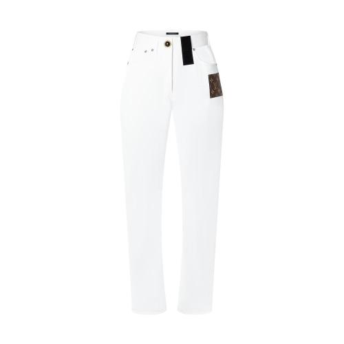  LV路易威登 22年秋冬 女士 牛仔褲 JEAN BLANC a EMPIECEMENT MONOGRAM 1AA83J 1AA83I 1AA83N