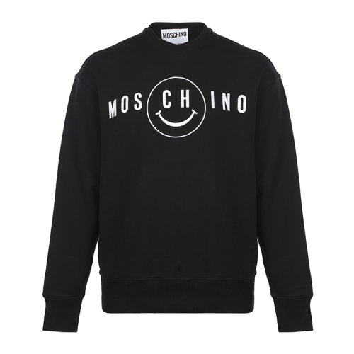 MOSCHINO/莫斯奇諾22春夏刺繡Smile徽標棉質寬松男士套頭衛衣男衛衣J170920281