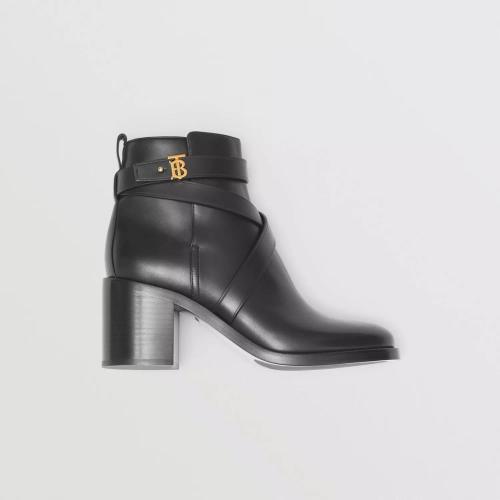  BURBERRY 22年秋冬 女士 專屬標識圖案皮革及踝靴 80423691 預定商品1-3周發貨