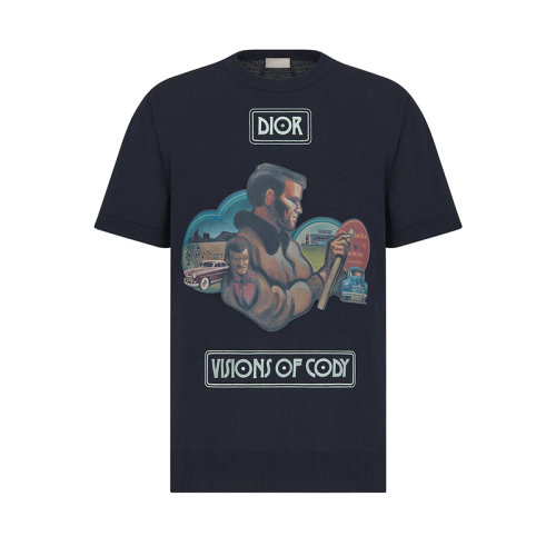 DIOR/迪奧 22年秋冬新款 男士黑色純棉寬松版型短袖POLO衫293M652AT442_C586
