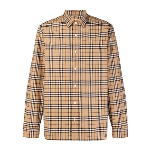  BURBERRY/博柏利 男士卡其色棉質(zhì)長(zhǎng)袖襯衫 8003102 PLFSX