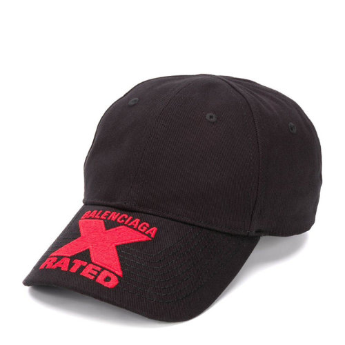 Balenciaga/巴黎世家 男士黑色棉質(zhì)帽檐大LOGO遮陽(yáng)帽鴨舌帽男帽 617144-410B2-1074