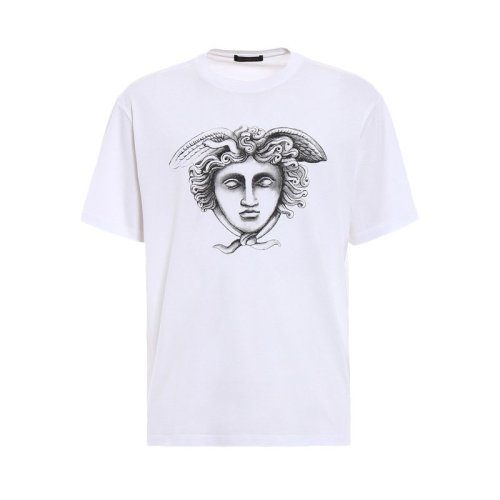  VERSACE/范思哲 男士白色棉質(zhì)短袖T恤 A79324 A224589 A001 PLFSX