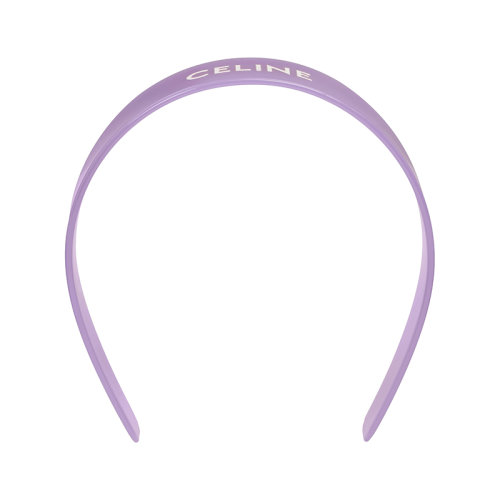 CELINE/賽琳 22新款 MONOCHROMS系列 女士丁香紫醋酸纖維白色標志頭帶發箍46Y376CLA.32GM