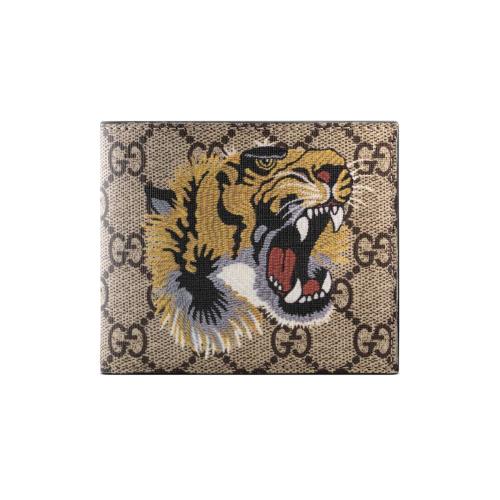  GUCCI古馳 22年秋冬 男士 老虎印花GG  Supreme_人造帆布錢包 451268 K5Z1N 8666 預定商品2-6周發貨