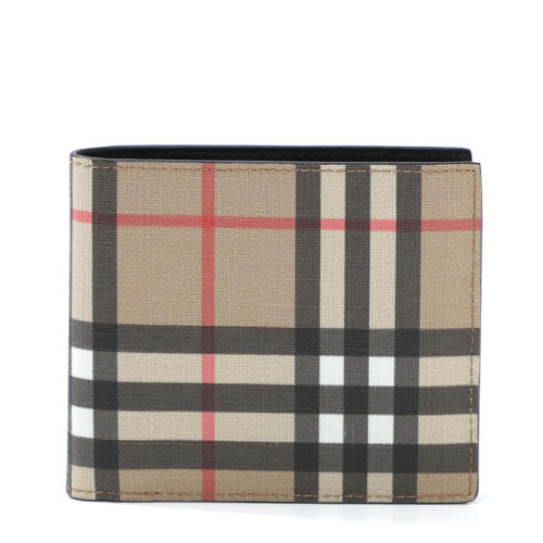 BURBERRY/博柏利Vintage 格紋環保帆布雙折錢夾  80166111