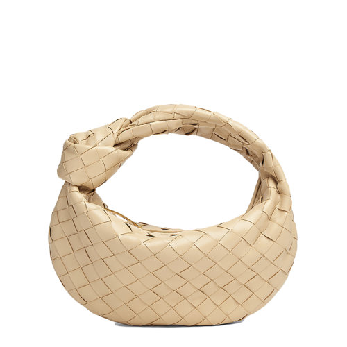 Bottega Veneta/葆蝶家 22春夏新款MINI JODIE系列 女士燕麥色Intrecciato編織皮革單隔層手提包651876VCPP59776
